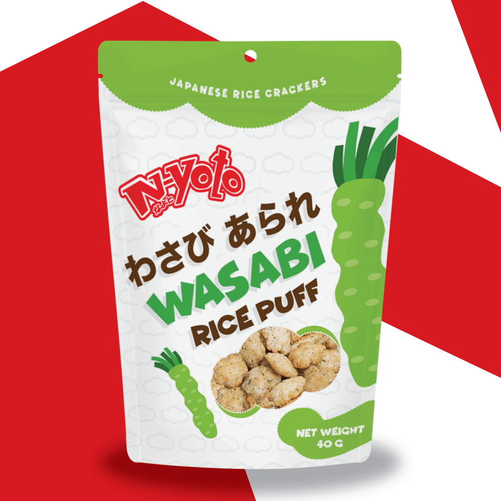 Rice Puff Wasabi : Apple's Island Company Limited : Good Snacks Better Life : Cashew Nut, Peanut, SEAWEED CHIPS, GREEN PEAS, RICE SNACKS